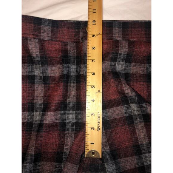 Hue Plaid Flannel Legging Size XL Skinny Pant Stretch Red Black Goth Grunge - Picture 6 of 9